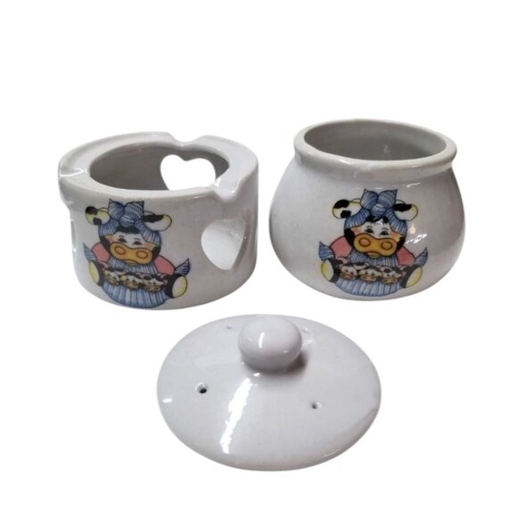 Country Collection 1997 Multi-Color Ceramic Cow Potpurri Pot - Picture 6 of 8